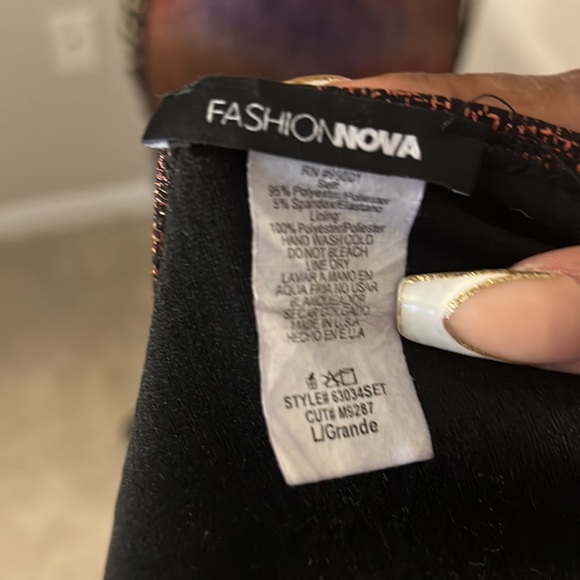 Fashion Nova Metallic  Colorful Skirt Set with Open Sides - Picture 7 of 7